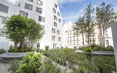 Inauguration par Anne Hidalgo, Maire de Paris, de 107 logements intermédiaires dans l'éco-quartier C