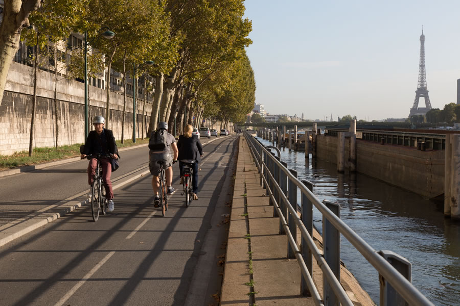 Piste cyclable de la voie Georges Pompidou