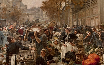 Léon Lhermitte (1844-1925). "Les halles" (détail). Huile sur toile. 1895. Musée des Beaux-Arts de la Ville de Paris, Petit Palais. 