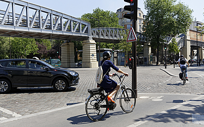  Cyclist on an electric bicycle