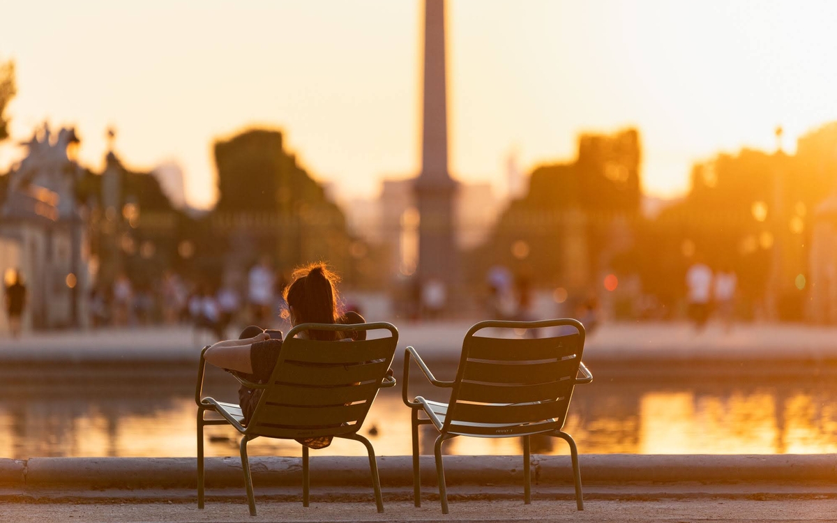 Fin de journée dans le jardin des Tuileries