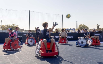 Parasport, basket fauteuil lors de la coupe du monde de rugby 2023.