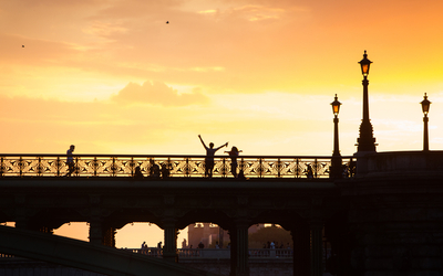 Coucher de soleil pont notre-dame 