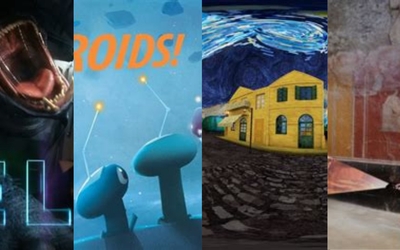 Bannière qui reprend des bouts des affiches des films vr qui seront proposés le samedi 17 mai