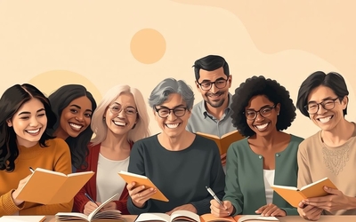 Un groupe de personnes heureuses d'écrire en notre compagnie.